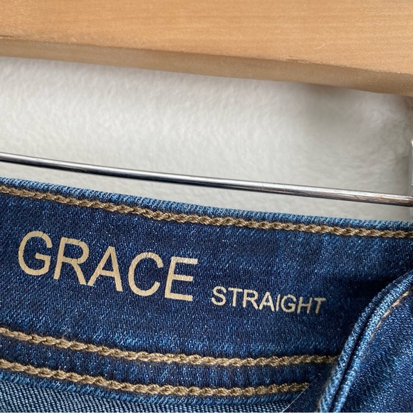DL1961 Grace Straight Leg Jeans DLX Hybrid 360 Comfort Pulse Dark Blue Cotton 26